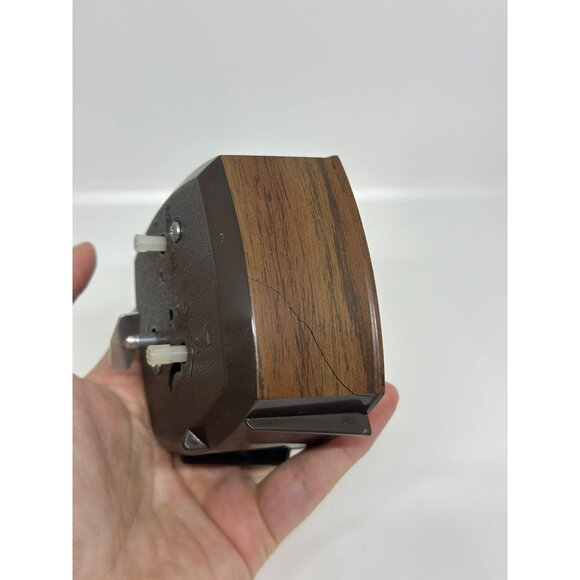 VTG Westclox Alarm Clock Made In USA Retro Square Woodgrain Finish NOT WORKING - Picture 7 of 10